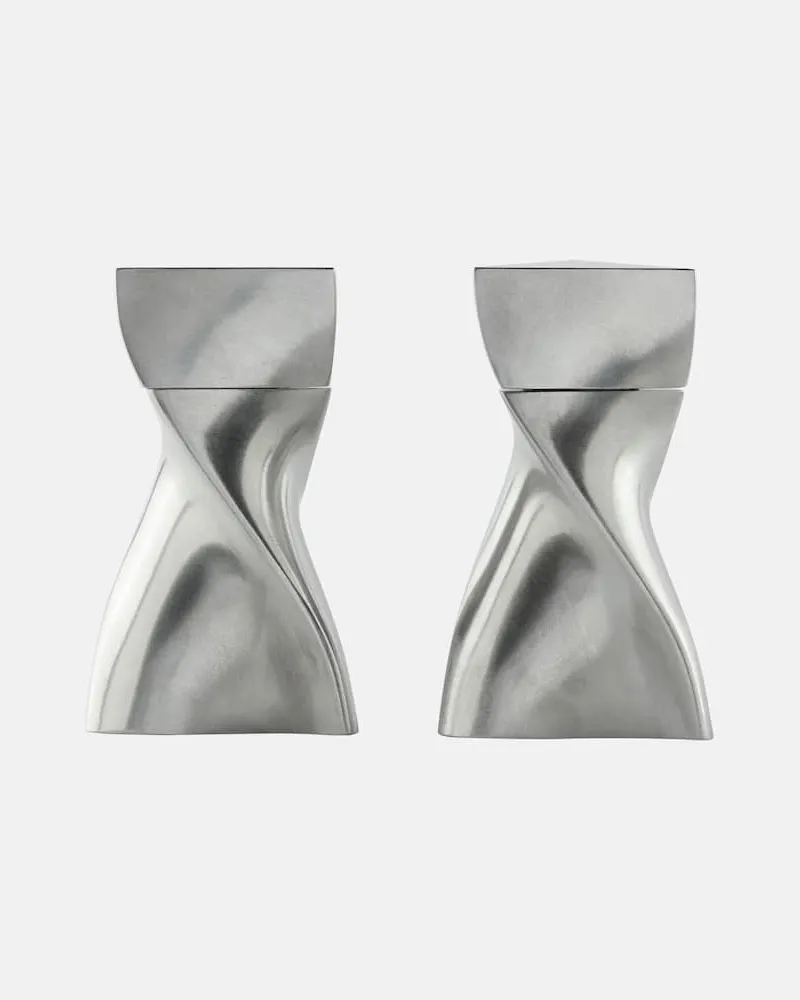 Zaha Hadid Design Salz- und Pfeffermühle Duo Silber