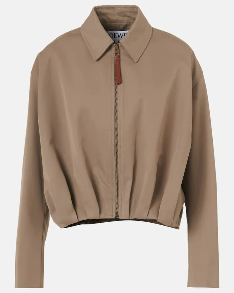 Loewe Blouson aus Baumwolle und Seide Braun
