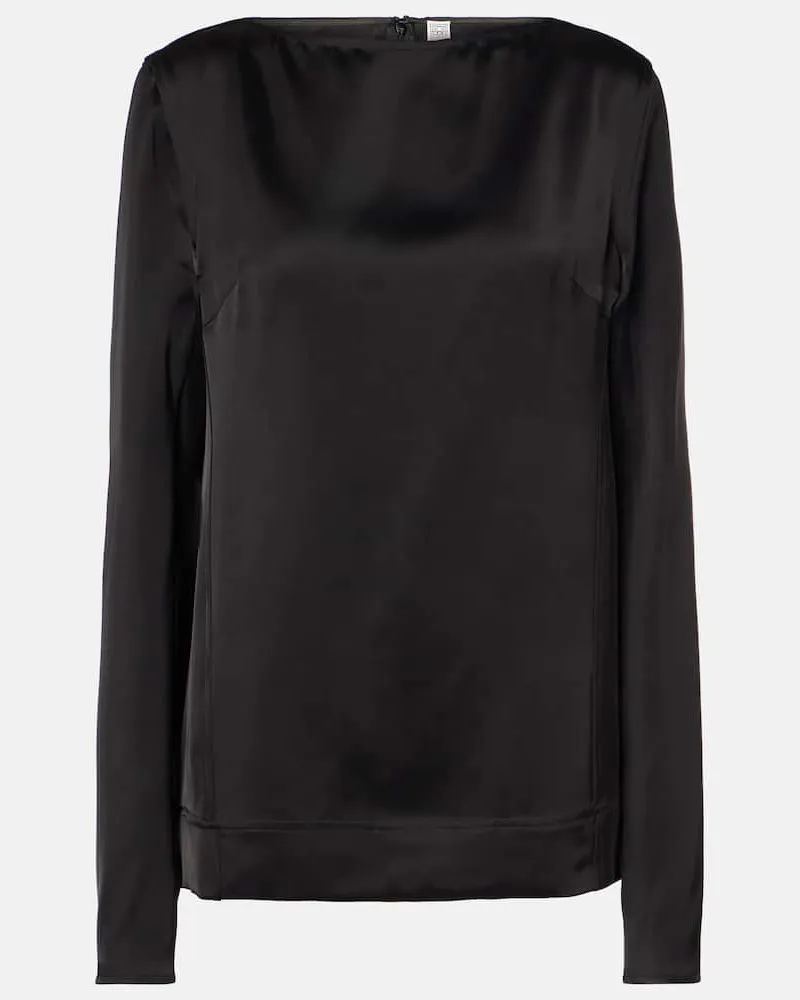 Totême Top aus Satin Schwarz