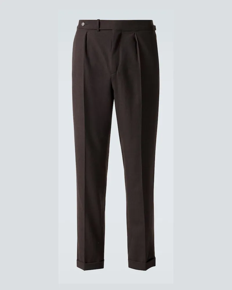 Dunhill Hose aus Wollflanell Braun