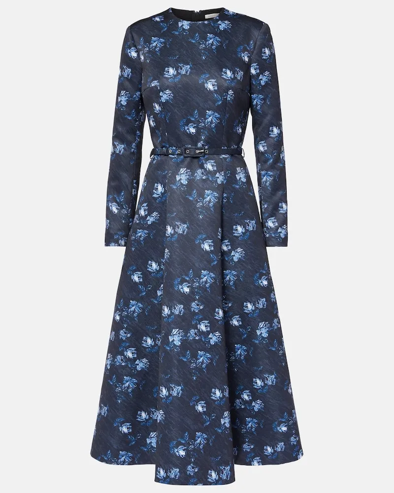 EMILIA WICKSTEAD Bedrucktes Cocktailkleid Capucine aus Taft Blau