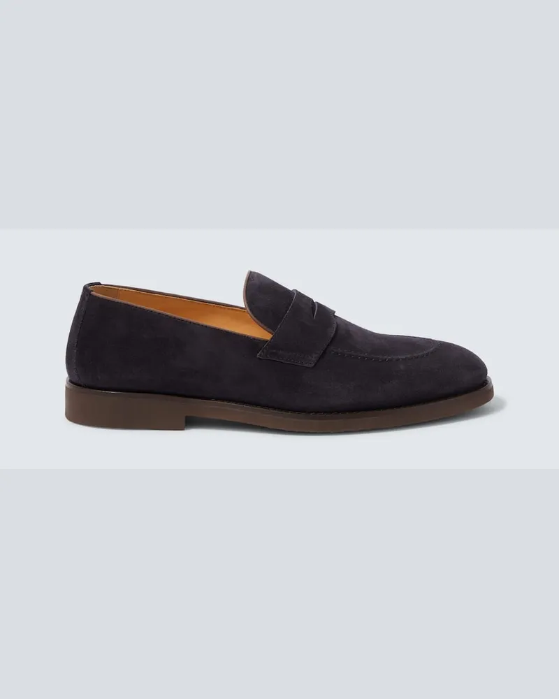 Brunello Cucinelli Loafers aus Veloursleder Schwarz