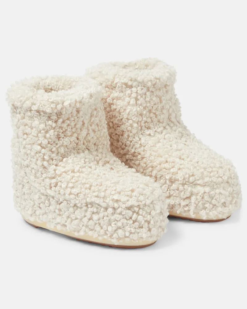 Moon Boot Schneestiefel Icon Low aus Faux Shearling Weiß