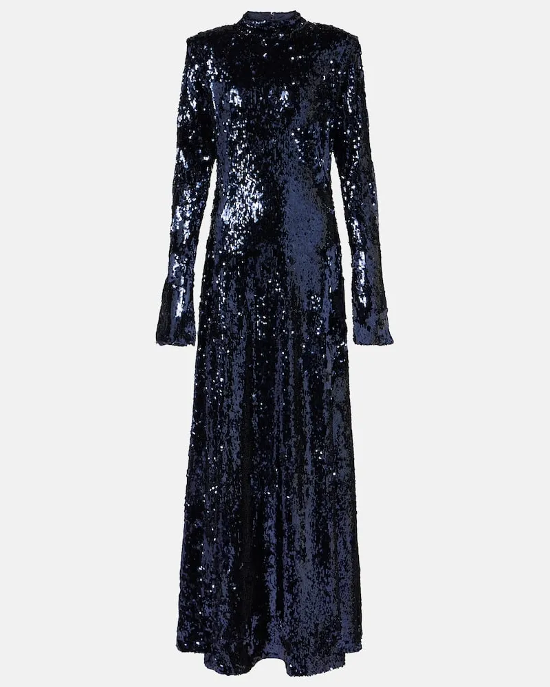 ROTATE Birger Christensen Robe mit Pailletten Blau