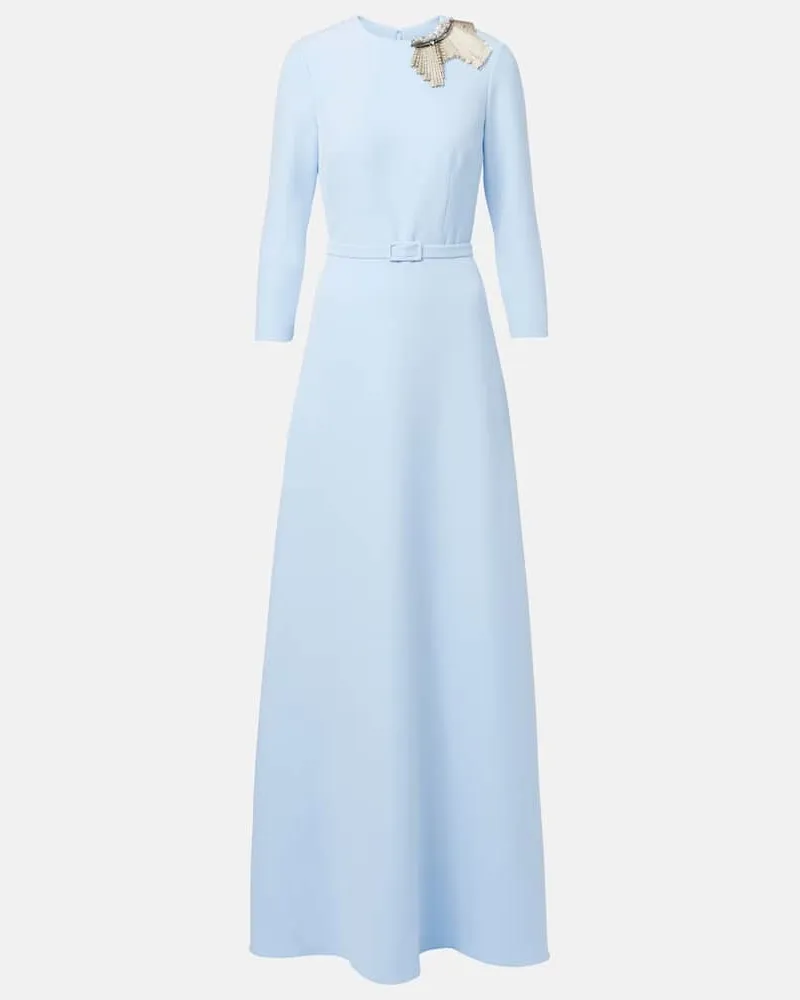 Safiyaa Verzierte Robe aus Crêpe Blau