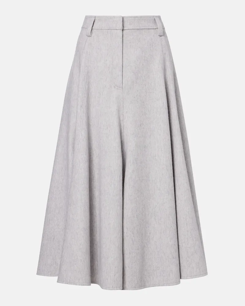 Brunello Cucinelli Midirock aus Schurwolle Grau