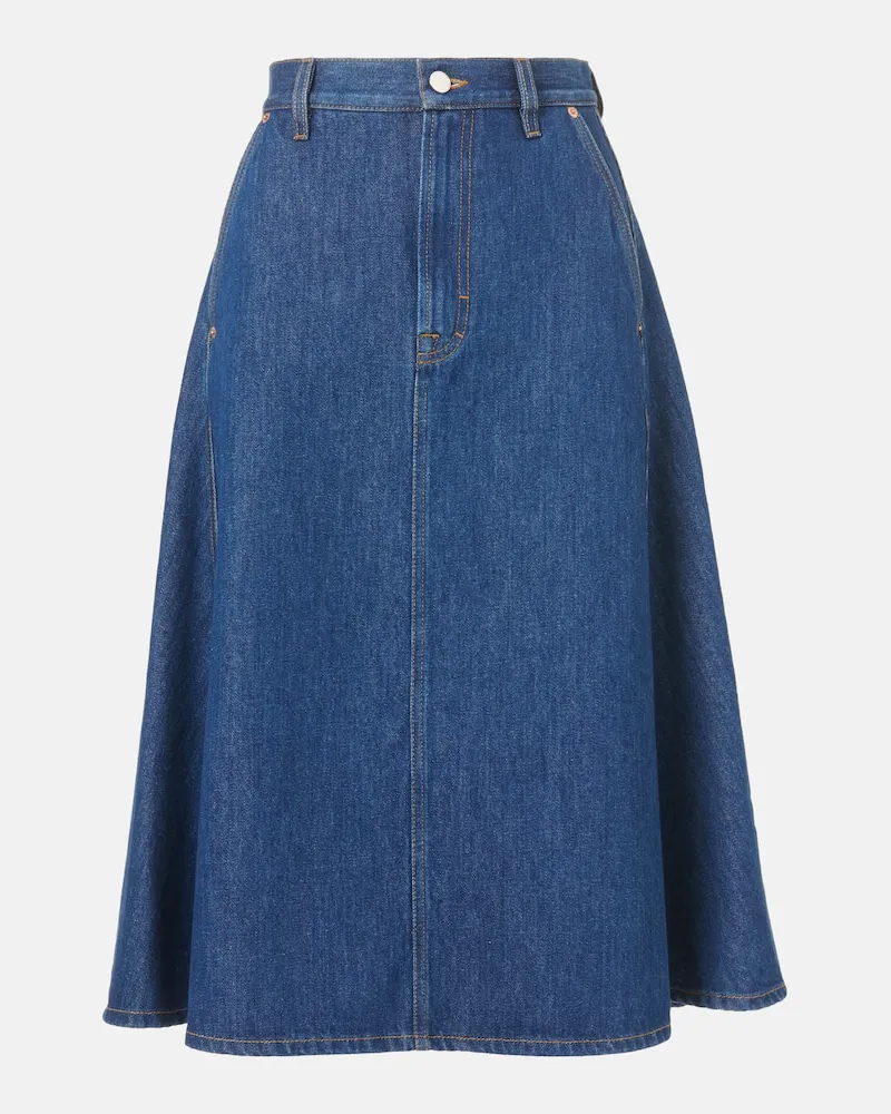 Gucci Midirock aus Denim Blau