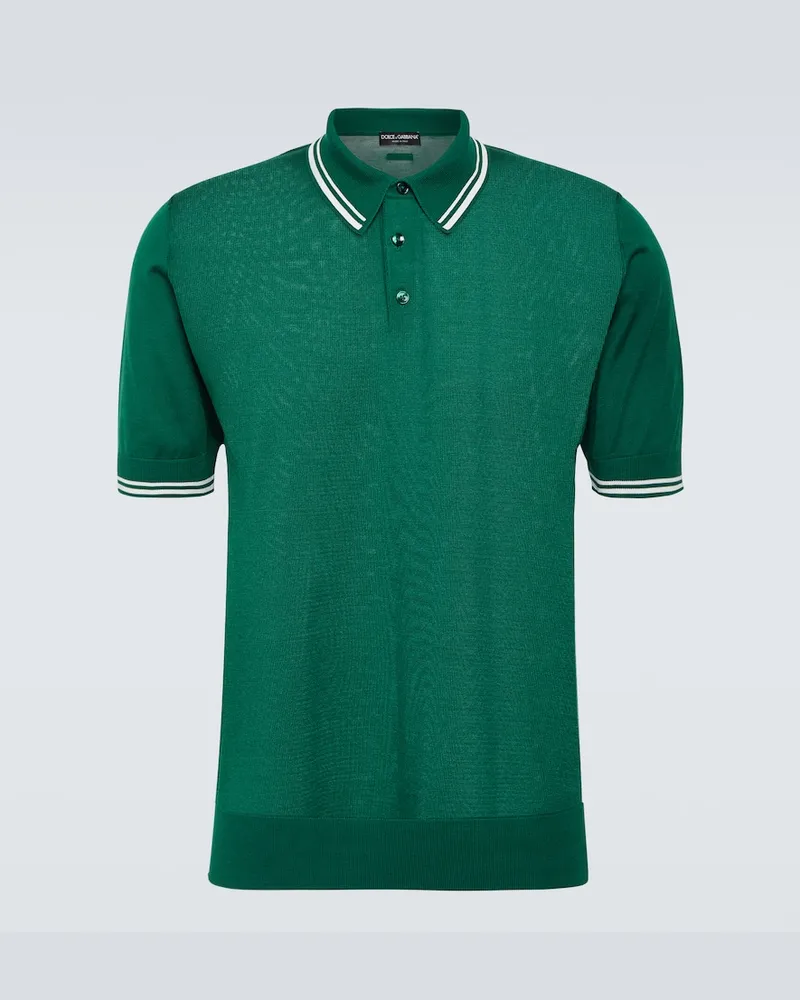 Dolce & Gabbana Polohemd aus Seide Grün