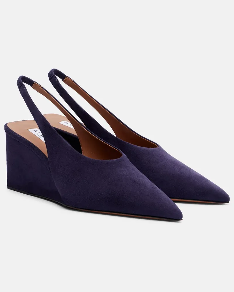 Alaïa Alaïa Wedges Cube aus Veloursleder Lila