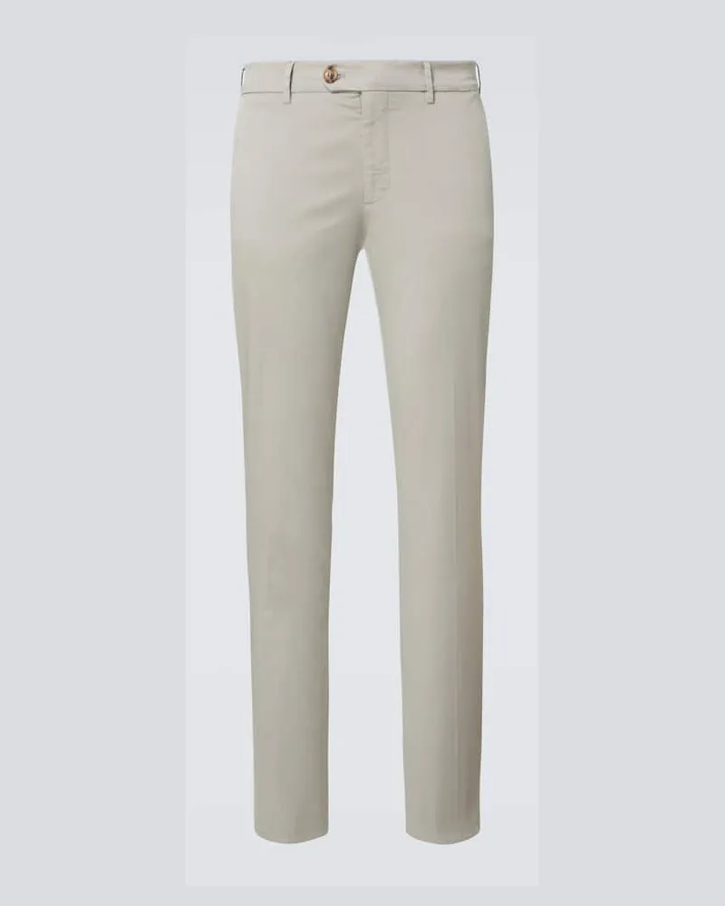 Brunello Cucinelli Schmale Hose aus Gabardine Grün