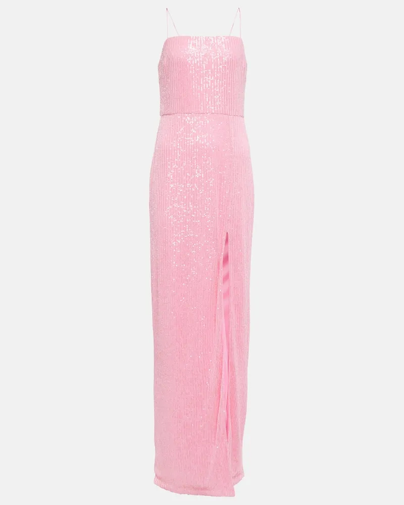 ROTATE Birger Christensen Maxikleid mit Pailletten Pink