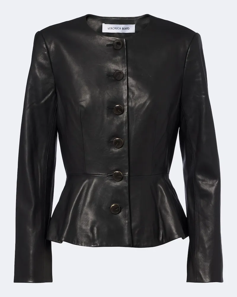 Veronica Beard Jacke Quinn aus Leder Schwarz
