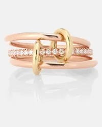 Spinelli Kilcollin Ring Sonny Gold aus 18kt Rose- und Gelbgold mit Diamanten Pink