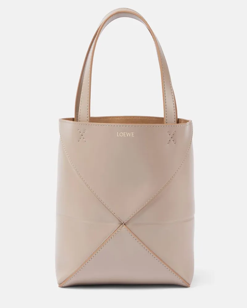 Loewe Tote Bag Puzzle Fold Mini aus Leder Beige