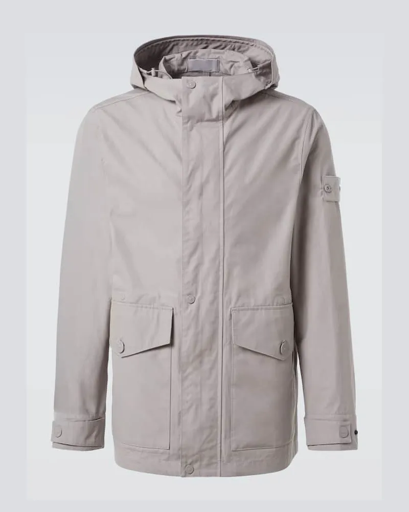Stone Island Jacke Ghost Compass aus Baumwolle Grau
