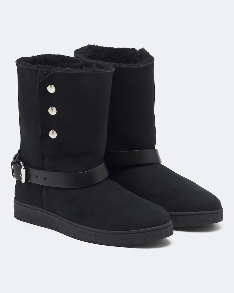 Isabel Marant Ankle Boots Nolyz aus Veloursleder Schwarz