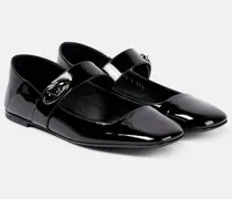 Mary-Jane-Ballerinas VLogo Locker aus Lackleder