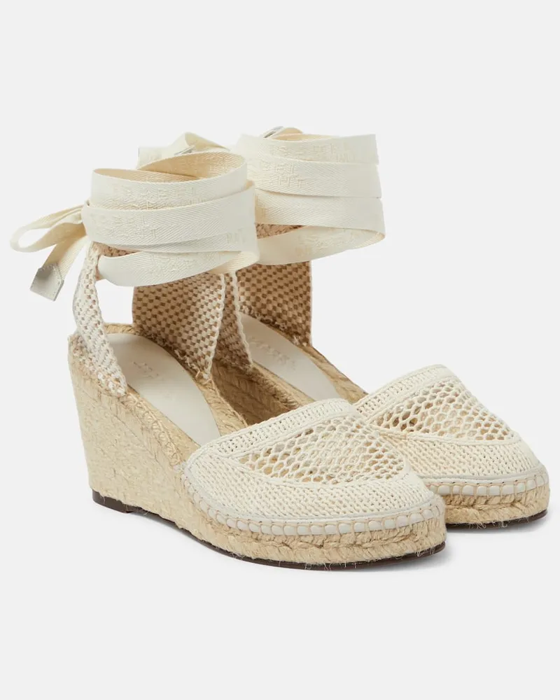 Isabel Marant Espadrille-Wedges Alfafi aus Raffiabast Weiß