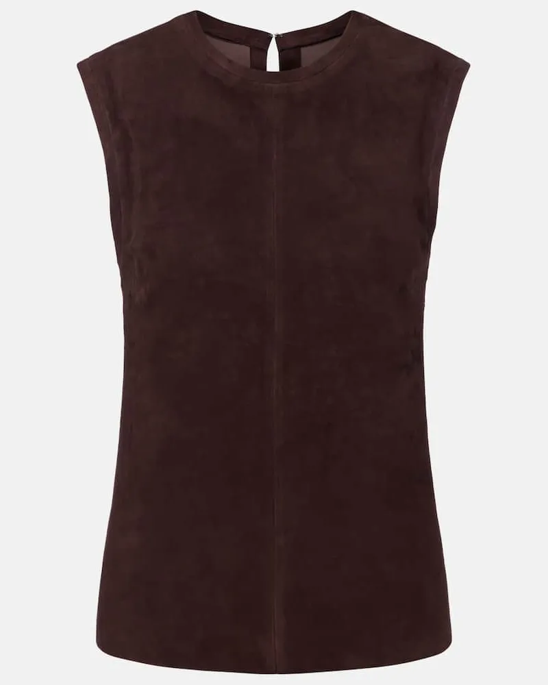 Stouls Top Miuccia aus Veloursleder Braun