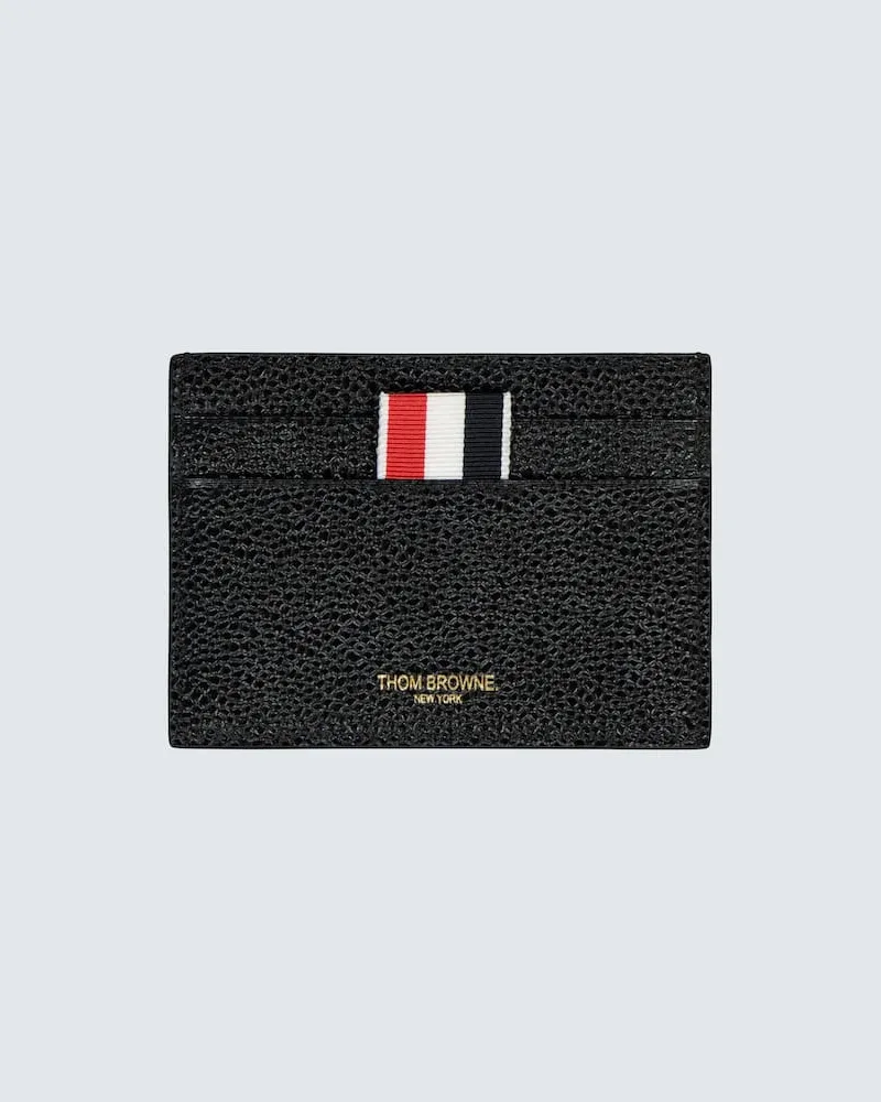 Thom Browne Kartenetui aus Leder Schwarz