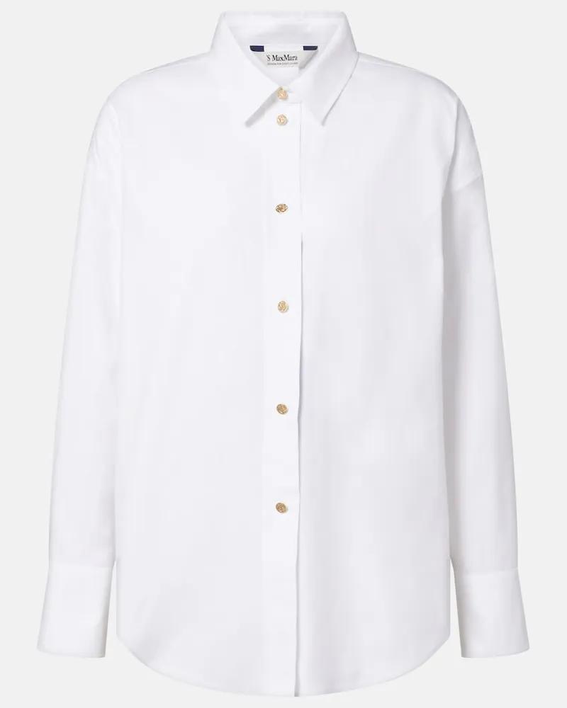 Max Mara Oxford-Hemd aus Baumwollpopeline Weiß