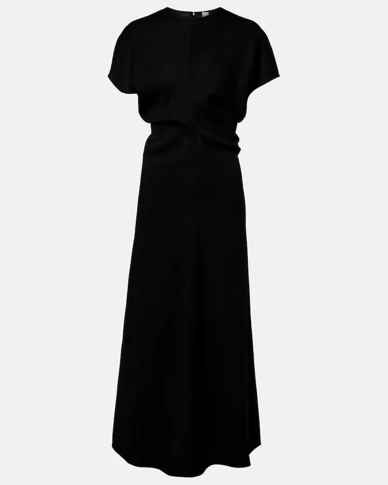 Totême Maxikleid aus Wolle Schwarz