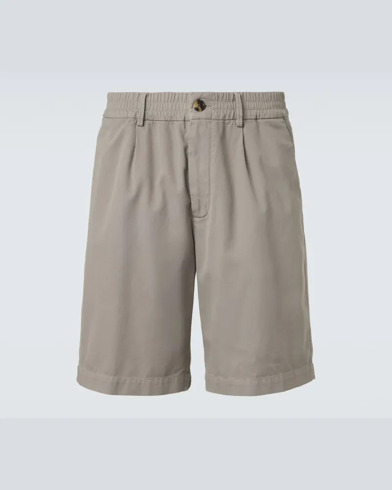 Brunello Cucinelli Bermuda-Shorts aus Baumwoll-Gabardine Grün