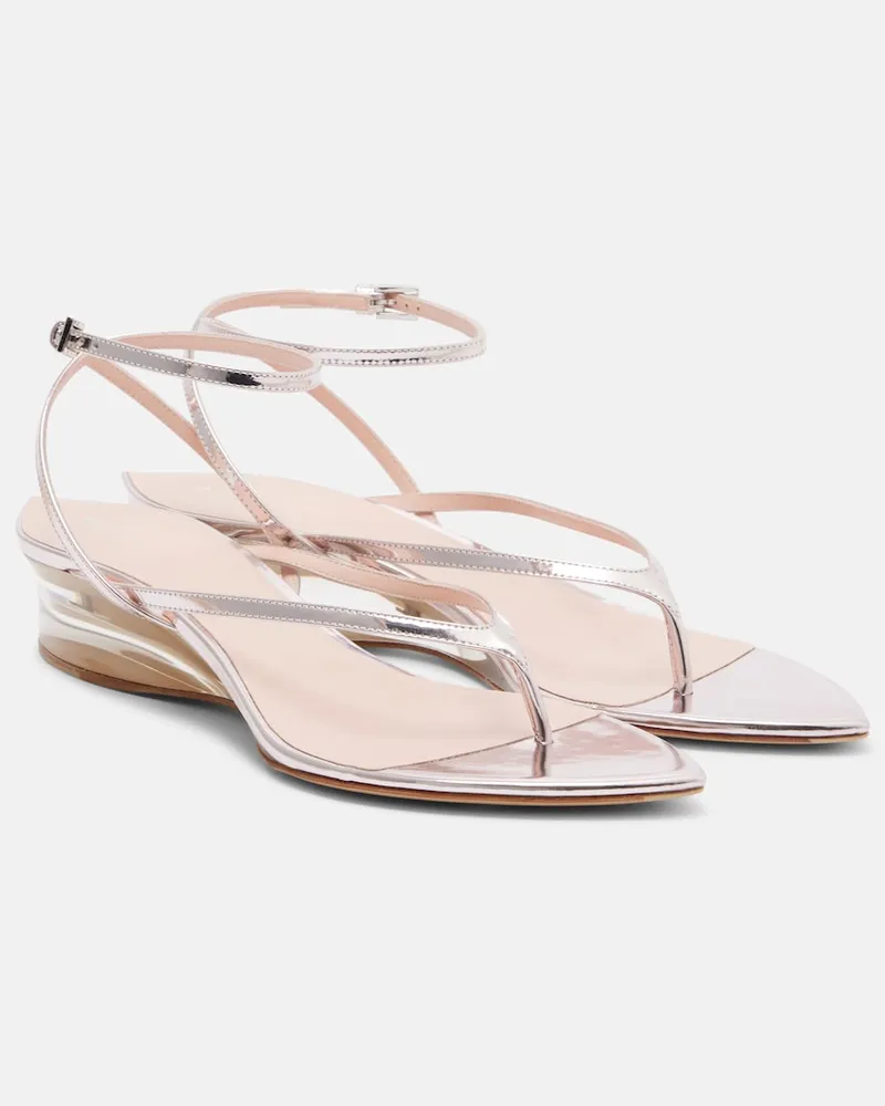 Alaïa Alaïa Wedge-Sandalen Invisible aus Leder Silber