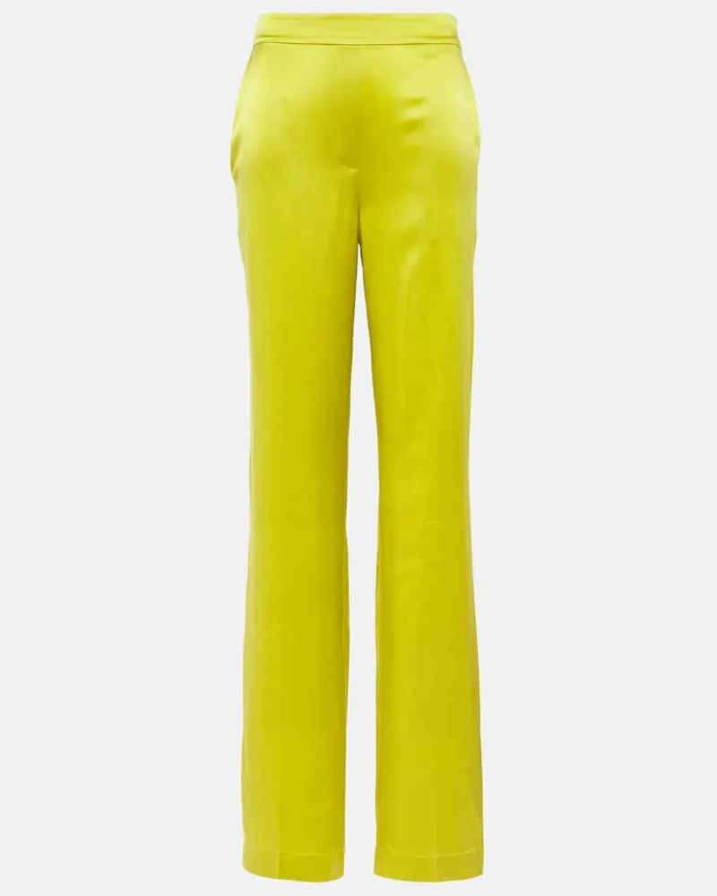 Joseph Gerade Hose Tova aus Seidensatin Gelb