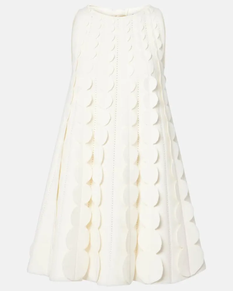 Oscar de la Renta Minikleid Abstract Brushstroke Weiß