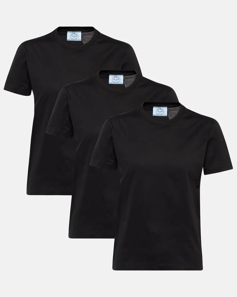 Prada Set aus drei T-Shirts Schwarz