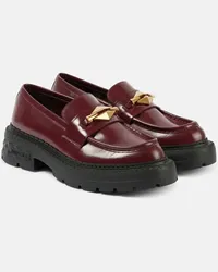 Jimmy Choo Verzierte Loafers Marlow aus Leder Burgund