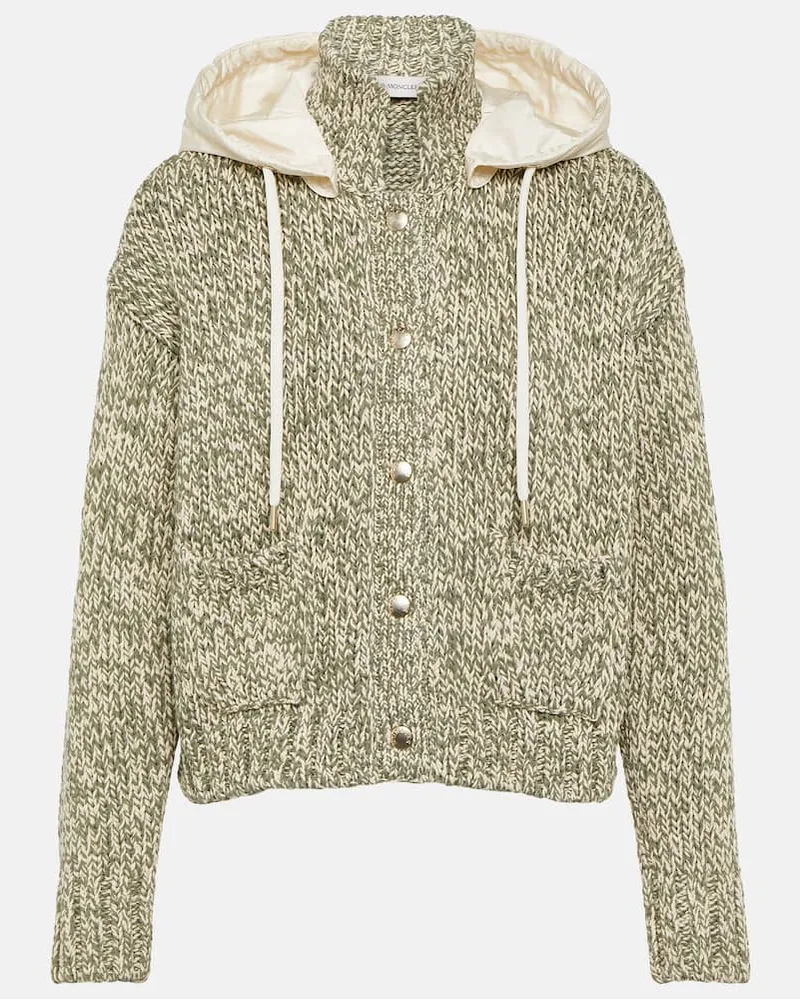 Moncler Cardigan aus einem Baumwollgemisch Gruen