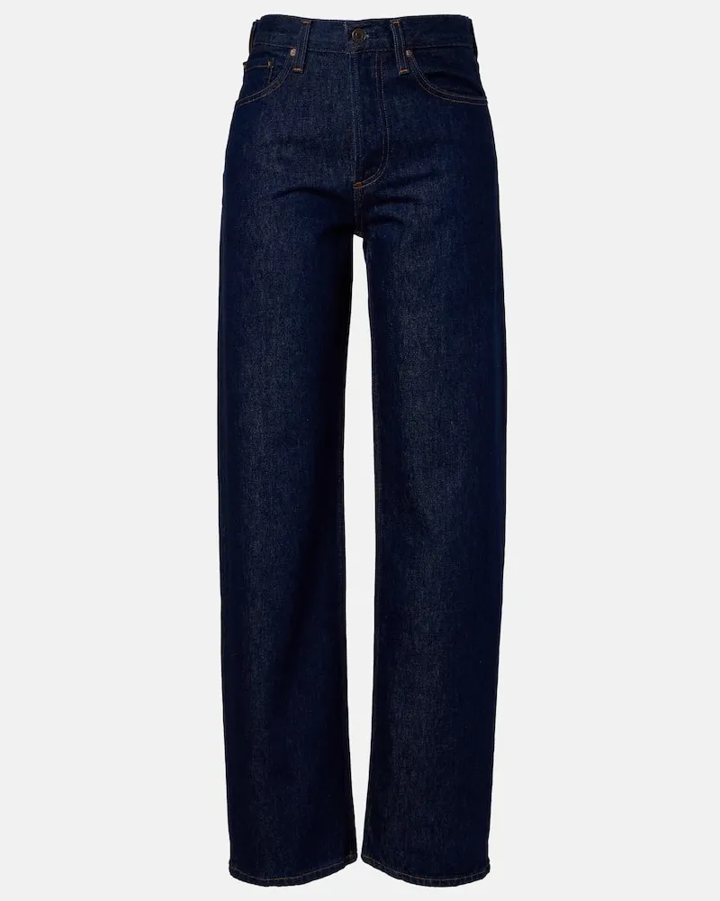 AGOLDE Mid-Rise Wide-Leg Jeans Arc Blau