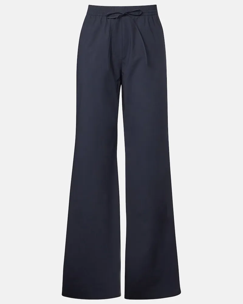 Dorothee Schumacher Weite Hose Poplin Power II aus Baumwollpopeline Blau