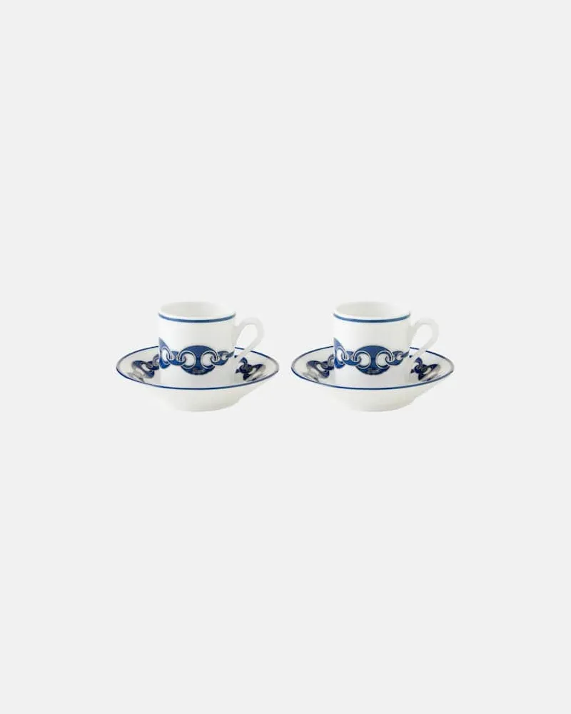 Gucci Set Marina aus Tasse und Untertasse Weiß