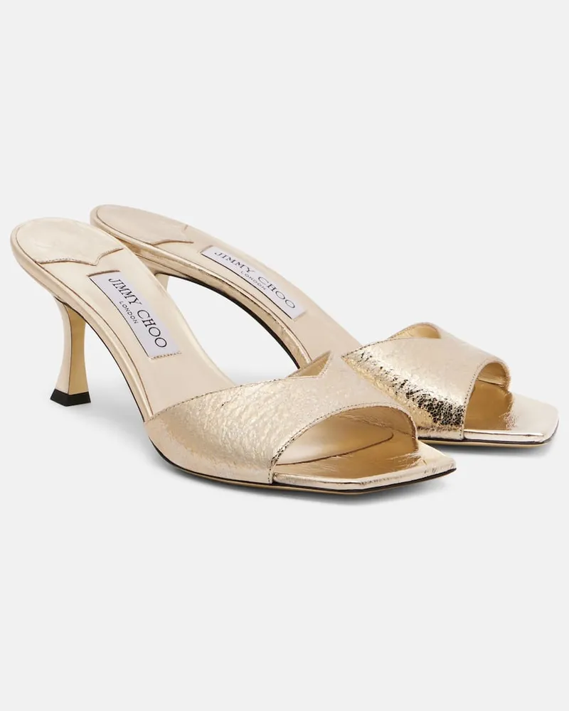 Jimmy Choo Pantoletten Skye 70 aus Metallic-Leder Gold
