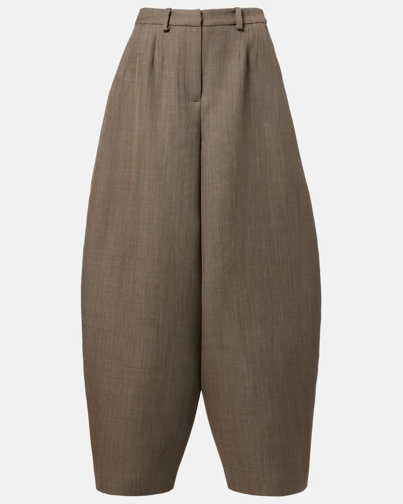Magda Butrym Hose aus Wolle Beige