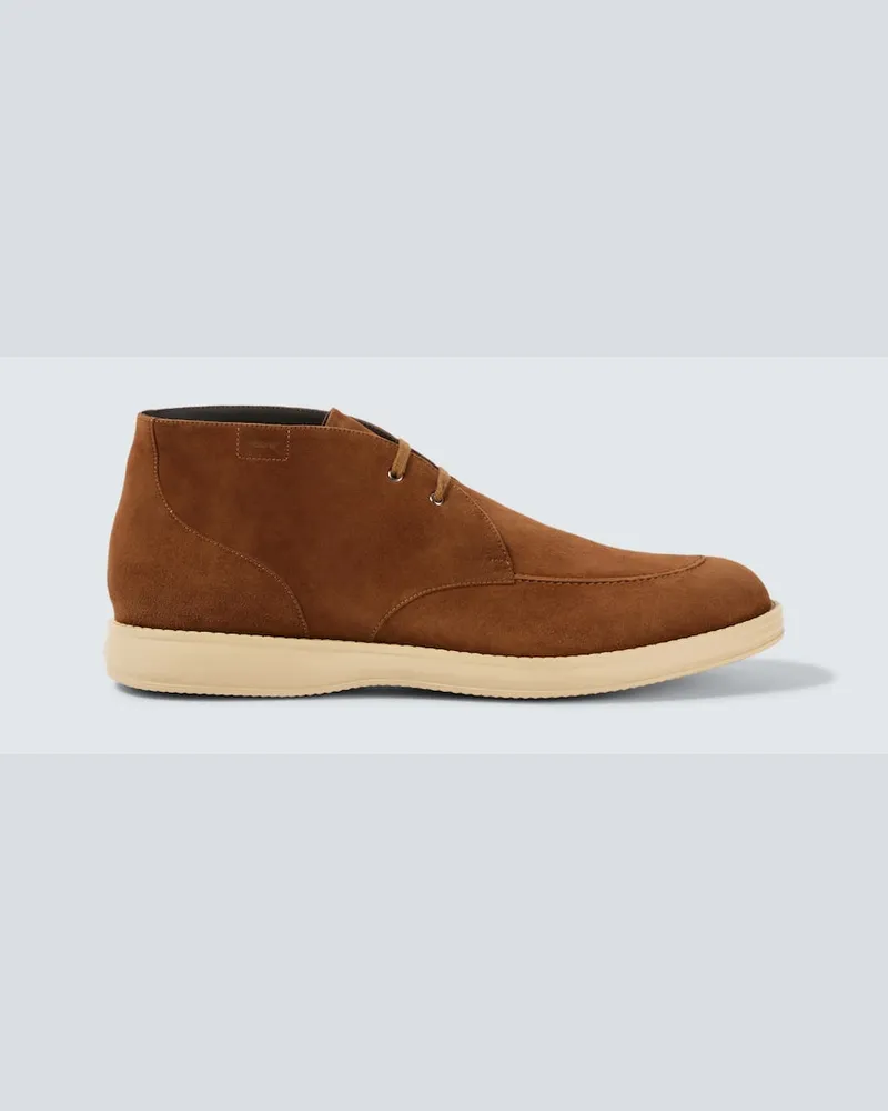 Brioni Desert Boots aus Veloursleder Braun