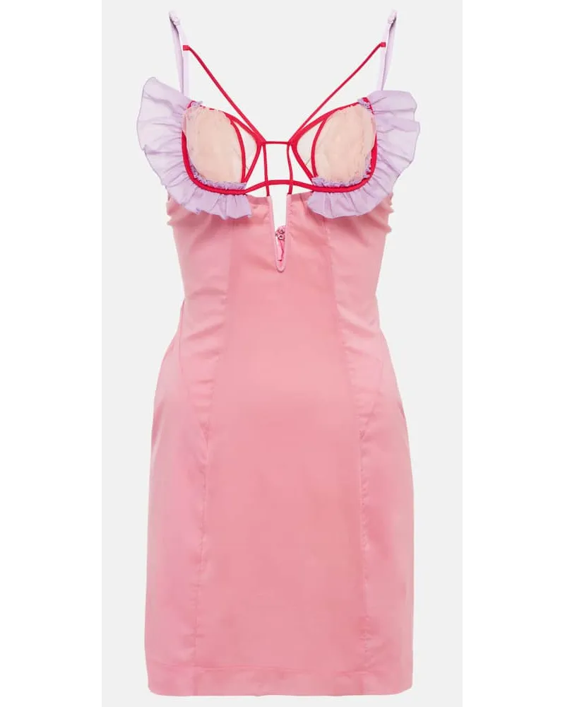 Nensi Dojaka Minikleid aus einem Seidengemisch Pink