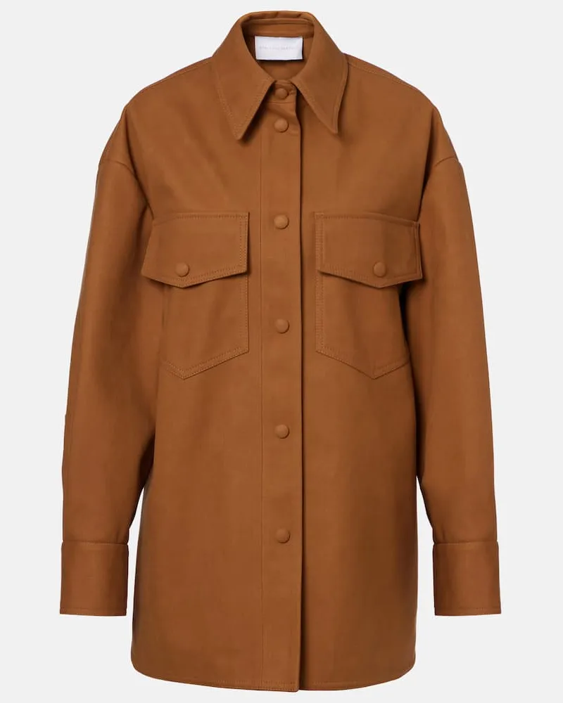 Stella McCartney Hemdjacke aus Lederimitat Braun