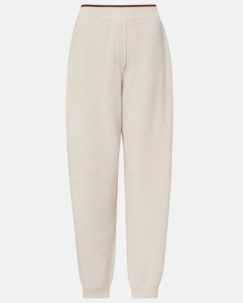 Brunello Cucinelli Jogginghose aus Baumwoll-Jersey Weiß