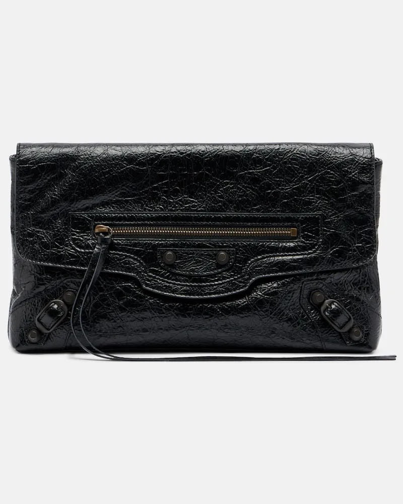 Balenciaga Clutch Le City aus Leder Schwarz