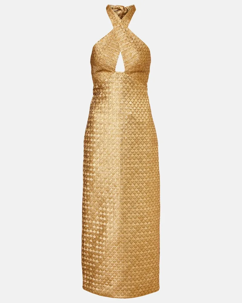 Johanna Ortiz Robe aus Jacquard Gold