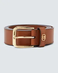 Gucci Guertel Interlocking G aus Leder Braun