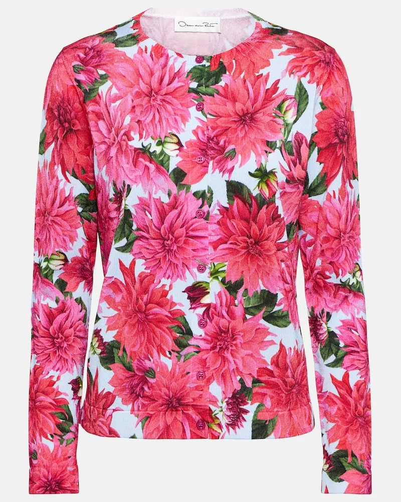 Oscar de la Renta Cardigan aus einem Baumwollgemisch Rosa