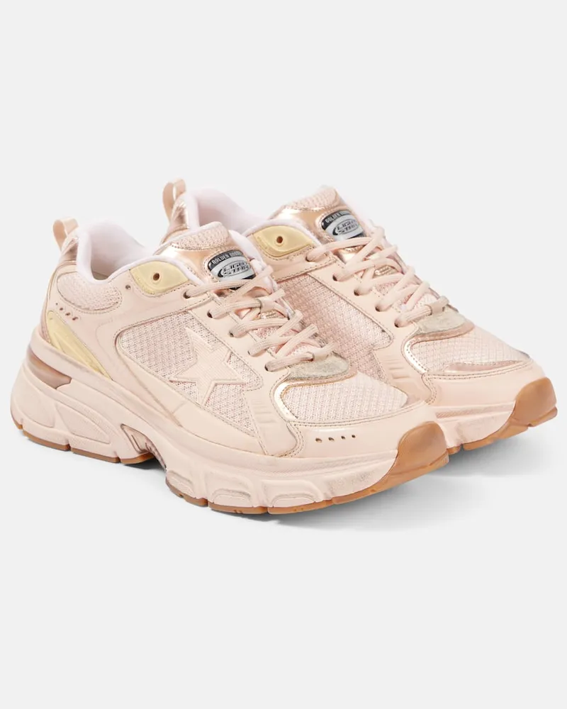Golden Goose Sneakers Lightstar aus Mesh und Leder Rosa