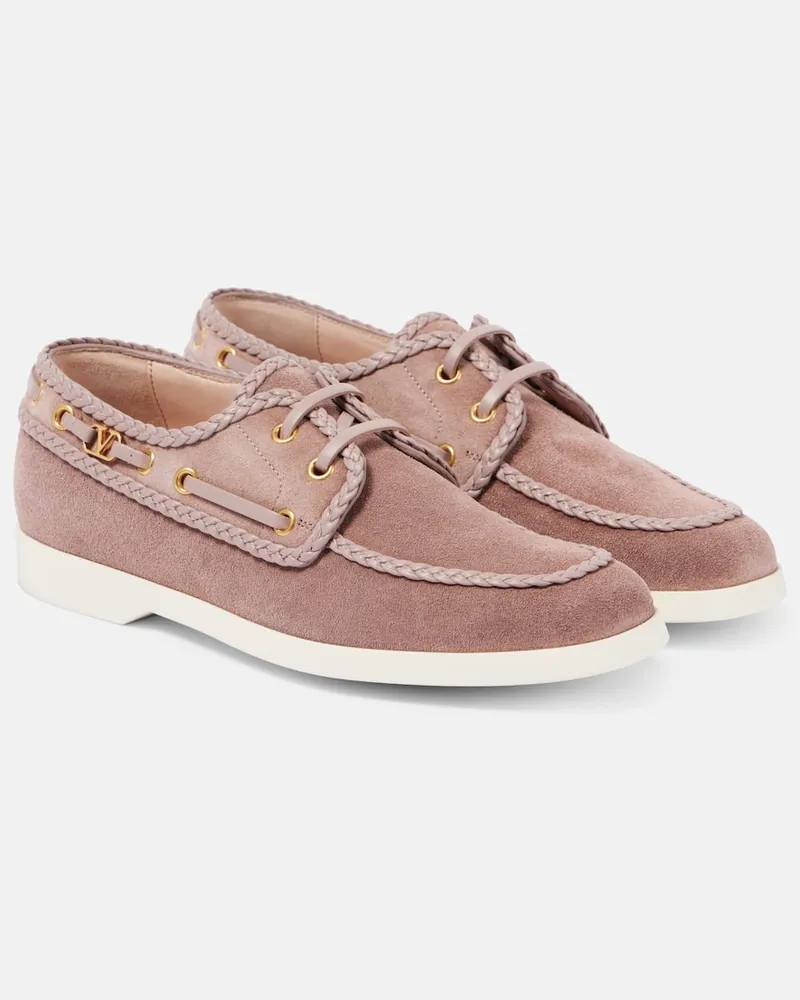 Valentino Garavani Segelschuhe Palm Avenue aus Veloursleder Rosa