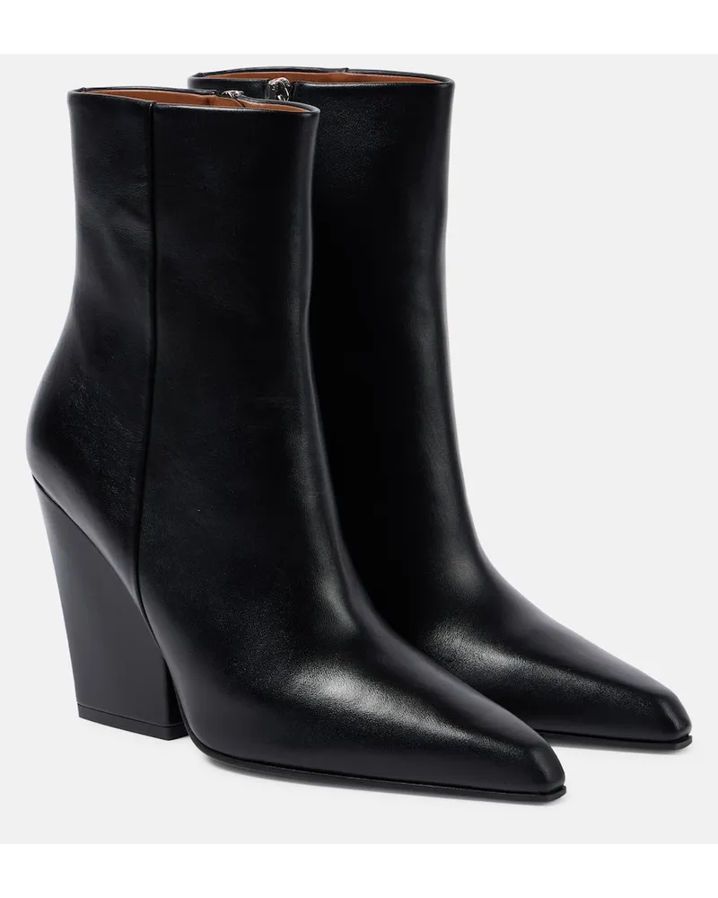 Paris Texas Ankle Boots Jane 100 aus Leder Schwarz