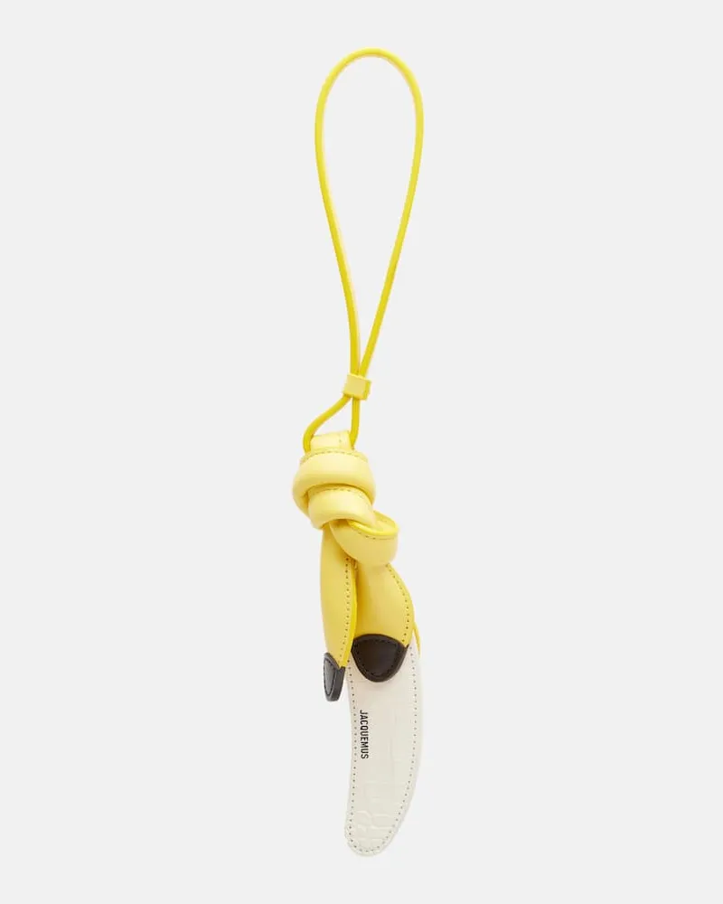 Jacquemus Taschenanhänger Le Banane Small aus Leder Gelb